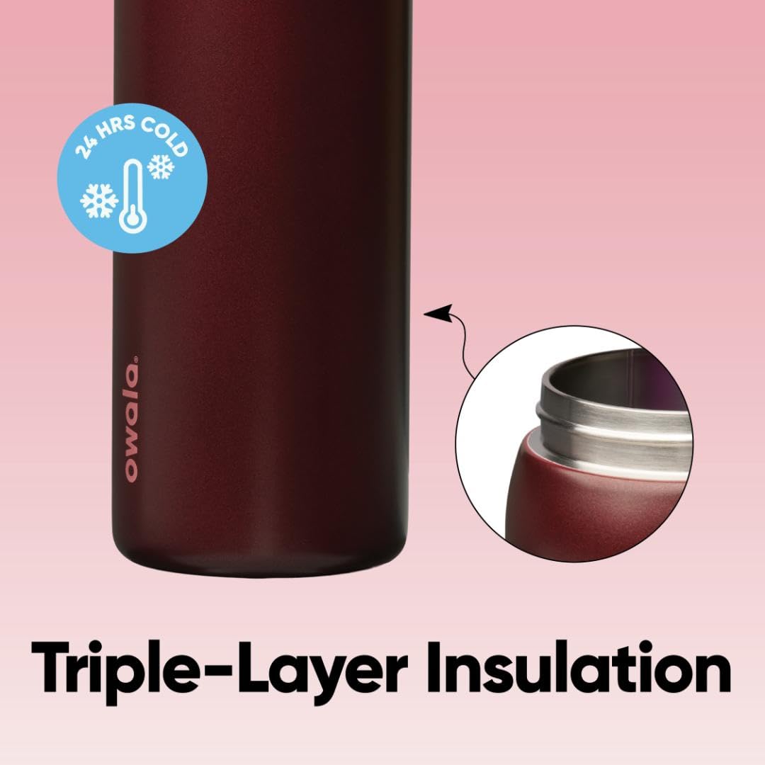 Owala FreeSip - Stainless Steel - 32-oz. - Red Black Cherry