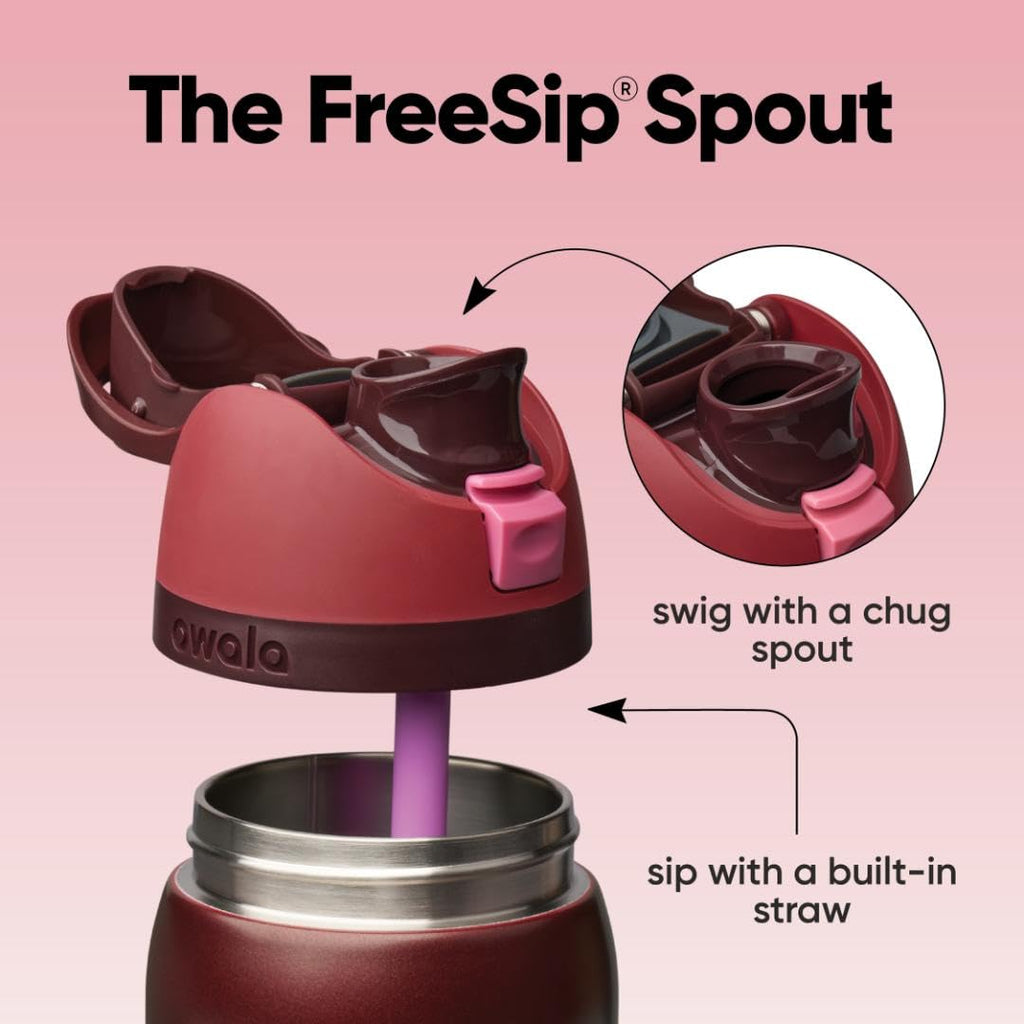 Owala FreeSip - Stainless Steel - 32-oz. - Red Black Cherry