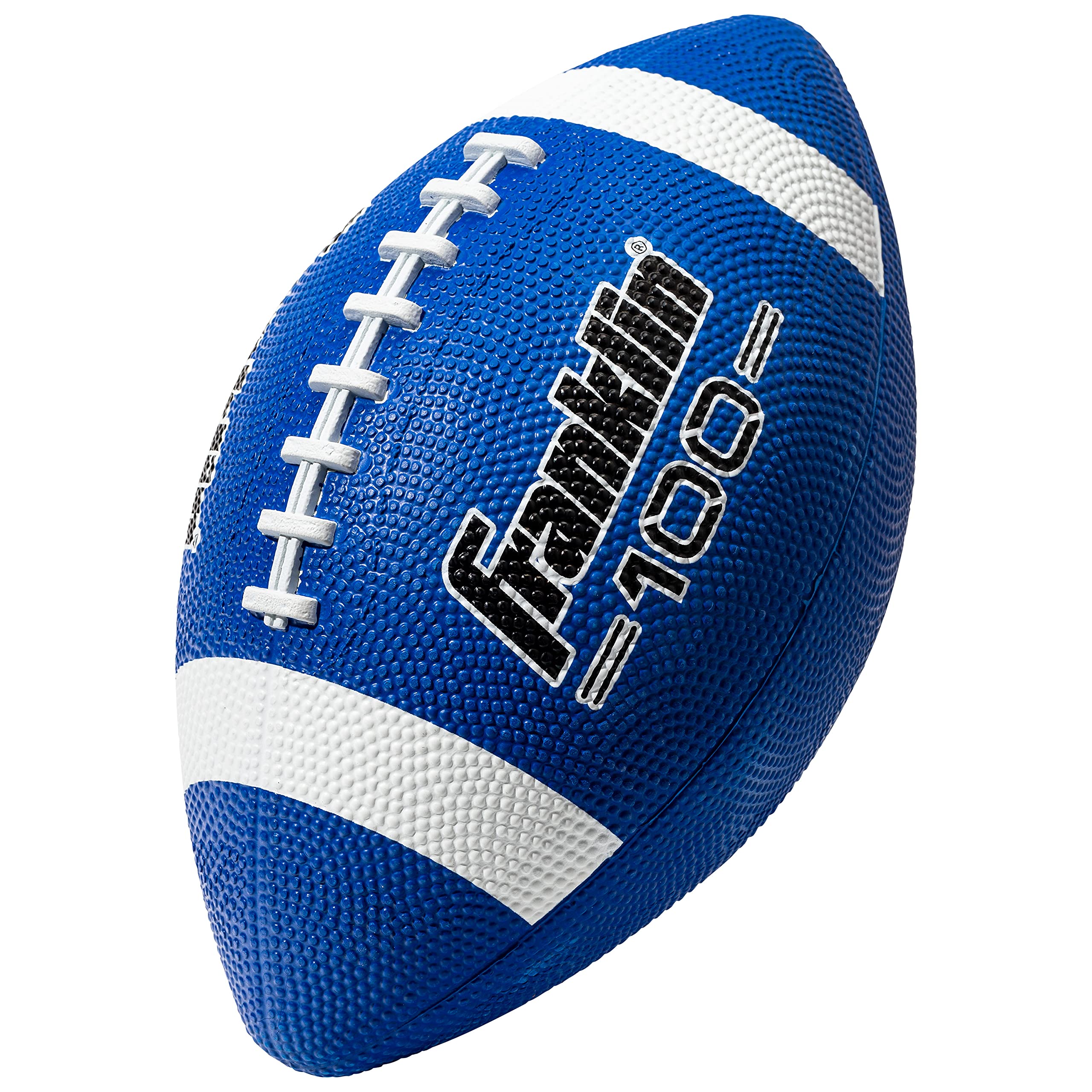 Franklin Sports Junior Football - Grip-Rite 100 Rubber Youth Ball, Blue/White