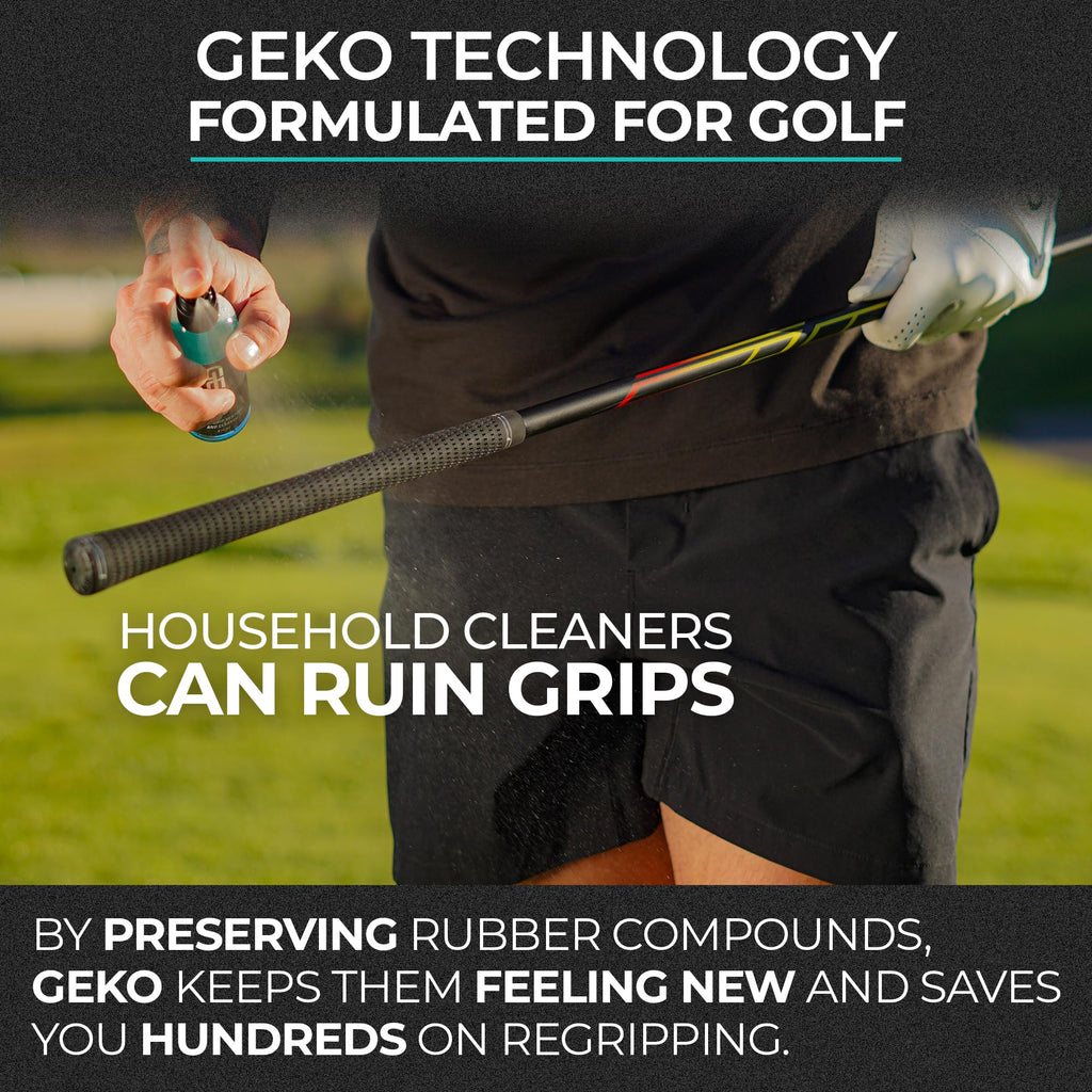 Geko 2 in 1 Grip Restore and Cleaner - #1 Sport Cleaner Formulated for Grip - Grip Spray for Golf, Football, Baseball, Basketball, Soccer, Tennis, Pickleball, Volleyball - Removes Dirt And Oil